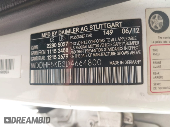 2013 Mercedes-Benz E 350 Luxury с VIN WDDHF5KB3DA664800, выставлен на аукционе IAAI как лот 42154013 с пробегом 107 140 миль миль и . История ставок и продаж доступна на DreamBid. Изображение 9.