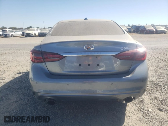 2018 Infiniti Q50 3.0t LUXE with VIN JN1EV7AP9JM352079, listed as a Copart auction lot 71255704 with 54,931 mi miles and Salvage Title. Bid and sale history available at carsss.com. Image 6.