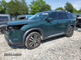 2023 Nissan Pathfinder Platinum with VIN 5N1DR3DK4PC226017, listed as a Copart auction lot 60104595 with 59,383 mi miles and Salvage title. Bid and sale history available at DreamBid. Image 1.