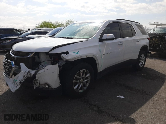 2020 Chevrolet Traverse LT Cloth with VIN 1GNERGKW7LJ139585, listed as a Copart auction lot 55529455 with 62,376 mi miles and Salvage title. Bid and sale history available at DreamBid. Image 1.