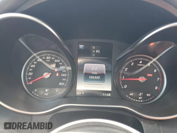 2017 Mercedes-Benz C 300 with VIN WDDWJ4JB1HF378289, listed as a Copart auction lot 52570555 with 106,355 mi miles and Salvage Title. Bid and sale history available at carsss.com. Image 9.
