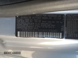 2004 BMW 3 Series 325Ci with VIN WBABW33434PL33682, listed as a Copart auction lot 81960894 with 135,460 mi miles and Salvage Title. Bid and sale history available at carsss.com. Image 12.