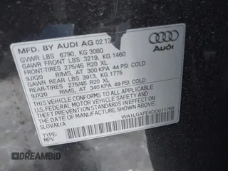 2013 Audi Q7 Premium Plus z VIN WA1LGAFE4DD011769, wystawiony jako IAAI lot #41340571 z przebiegiem 140 122 mil mil oraz . Historia ofert i sprzedaży dostępna na DreamBid. Obrazek 9.