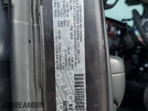 2023 Jeep Wrangler Rubicon with VIN 1C4HJXCG5PW652704, listed as a Copart auction lot 59762475 with 19,924 mi miles and Salvage title. Bid and sale history available at DreamBid. Image 13.