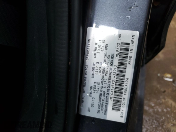 2016 Mazda Mazda6 i Grand Touring with VIN JM1GJ1W5XG1432913, listed as a Copart auction lot 49888155 with 0 mi miles and Non Repairable. Bid and sale history available at carsss.com. Image 12.