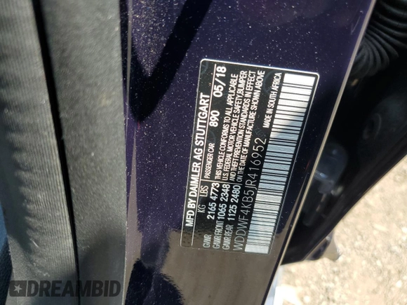 2018 Mercedes-Benz C 300 с VIN WDDWF4KB5JR416952, выставлен на аукционе Copart как лот 62549645 с пробегом 46 632 миль миль и Списание • Salvage title. История ставок и продаж доступна на DreamBid. Изображение 12.