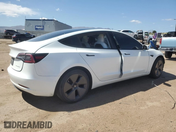 2022 Tesla Model 3 Long Range with VIN 5YJ3E1EB8NF315619, listed as a Copart auction lot 53336485 with Not Provided miles and Salvage Title. Bid and sale history available at DreamBid. Image 3.