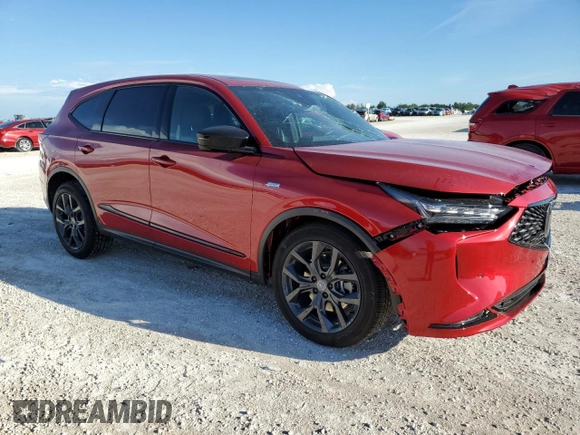 2023 Acura MDX w/A-Spec Package with VIN 5J8YE1H00PL036330, listed as a Copart auction lot 62253703 with 4,704 mi miles. Bid and sale history available at carsss.com. Image 4.