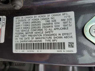 2020 Honda CR-V Touring with VIN 2HKRW1H95LH402540, listed as a Copart auction lot 83581964 with 30,958 mi miles and Salvage Title. Bid and sale history available at carsss.com. Image 13.