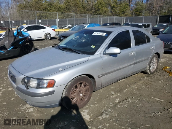 2003 Volvo S60 2.4L with VIN YV1RS61T132255062, listed as a Copart auction lot 42926315 with 0 mi miles and Salvage Title. Bid and sale history available at carsss.com. Image 1.