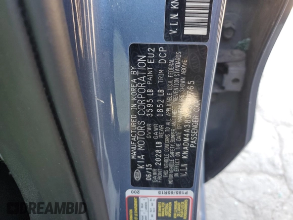 2016 Kia Rio LX with VIN KNADM4A38G6590765, listed as a Copart auction lot 86292164 with 102,741 mi miles and Salvage Title. Bid and sale history available at carsss.com. Image 12.