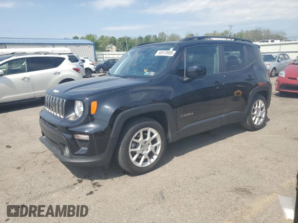 2020 Jeep Renegade Latitude with VIN ZACNJABB2LPL62415, listed as a Copart auction lot 55573955 with 37,003 mi miles and Clean Title. Bid and sale history available at carsss.com. Image 1.