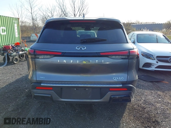 2023 Infiniti QX60 Luxe with VIN 5N1DL1FS1PC365122, listed as a IAAI auction lot 41921269 with 20,283 mi miles and . Bid and sale history available at DreamBid. Image 16.