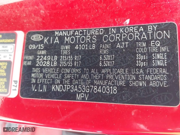 2016 Kia Soul + with VIN KNDJP3A53G7840318, listed as a IAAI auction lot 41802076 with 133,884 mi miles. Bid and sale history available at carsss.com. Image 9.