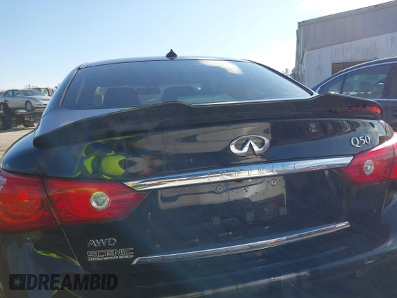2015 Infiniti Q50 Premium with VIN JN1BV7AR8FM414650, listed as a IAAI auction lot 41332195 with 105,550 mi miles and . Bid and sale history available at DreamBid. Image 16.