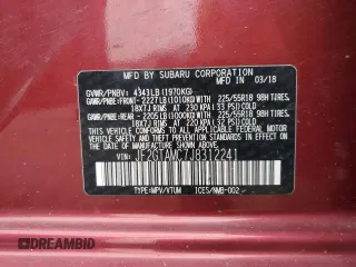 2018 Subaru Crosstrek Limited with VIN JF2GTAMC7J8312241, listed as a Copart auction lot 60807585 with 156,046 mi miles and Salvage title. Bid and sale history available at DreamBid. Image 13.