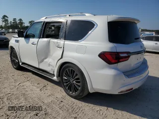 2021 Infiniti QX80 LUXE with VIN JN8AZ2AF2M9715442, listed as a Copart auction lot 75329304 with 26,125 mi miles and Salvage Title. Bid and sale history available at carsss.com. Image 2.