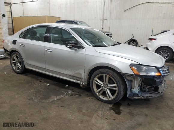 2013 Volkswagen Passat SEL Premium with VIN 1VWCM7A34DC081699, listed as a Copart auction lot 46140225 with 157,853 mi miles and Salvage Title. Bid and sale history available at carsss.com. Image 4.