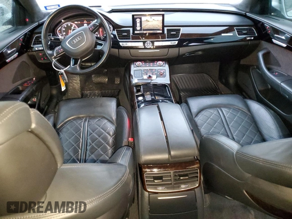 2017 Audi A8 L Sport with VIN WAU43AFD7HN005619, listed as a Copart auction lot 49042905 with 57,256 mi miles and Salvage Title. Bid and sale history available at carsss.com. Image 8.