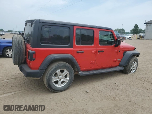 2020 Jeep Wrangler Unlimited Sport S with VIN 1C4HJXDG9LW285783, listed as a Copart auction lot 60877335 with 43,248 mi miles and Salvage title. Bid and sale history available at DreamBid. Image 3.