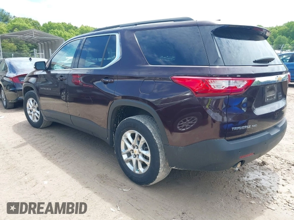 2019 Chevrolet Traverse LT Cloth z VIN 1GNEVGKW7KJ248073, wystawiony jako IAAI lot #42362893 z przebiegiem 56 232 mil mil oraz . Historia ofert i sprzedaży dostępna na DreamBid. Obrazek 3.