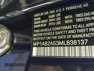 2021 Porsche Macan S with VIN WP1AB2A53MLB38137, listed as a IAAI auction lot 41668798 with 109,652 mi miles and . Bid and sale history available at DreamBid. Image 9.