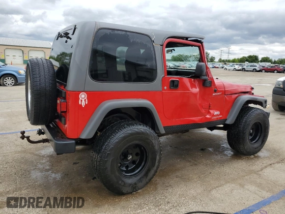 2005 Jeep Wrangler Sport z VIN 1J4FA49S75P317995, wystawiony jako Copart lot #58060055 z przebiegiem 189 332 mil mil oraz Szkoda całkowita • Salvage title. Historia ofert i sprzedaży dostępna na DreamBid. Obrazek 3.