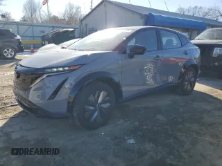 2023 Nissan ARIYA Evolve+ z VIN JN1DF0BBXPM710091, wystawiony jako Copart lot #89367835 z przebiegiem 16 314 mil mil oraz Szkoda całkowita • Salvage title. Historia ofert i sprzedaży dostępna na DreamBid. Obrazek 1.
