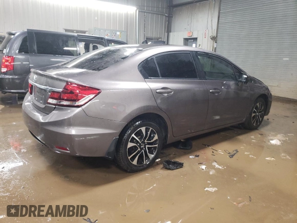 2015 Honda Civic EX with VIN 19XFB2F88FE037665, listed as a Copart auction lot 88046595 with 122,049 mi miles and Salvage Title. Bid and sale history available at carsss.com. Image 3.