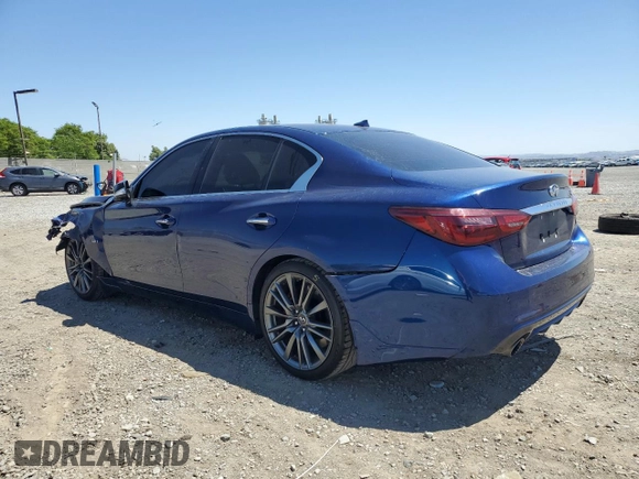 2019 Infiniti Q50 Red Sport 400 with VIN JN1FV7AP4KM761032, listed as a Copart auction lot 57807915 with 85,471 mi miles and Salvage title. Bid and sale history available at DreamBid. Image 2.
