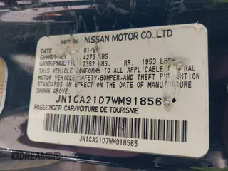 1998 Nissan Maxima GXE с VIN JN1CA21D7WM918565, выставлен на аукционе IAAI как лот 39656826 с пробегом 184 149 миль миль и . История ставок и продаж доступна на DreamBid. Изображение 9.