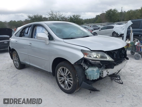 2013 Lexus RX 450h with VIN JTJZB1BA8D2008237, listed as a IAAI auction lot 41574651 with 106,732 mi miles and . Bid and sale history available at DreamBid. Image 1.