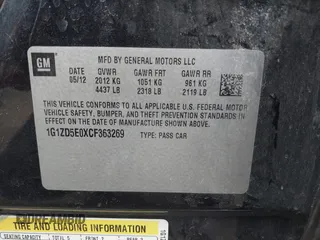 2012 Chevrolet Malibu 2LT with VIN 1G1ZD5E0XCF363269, listed as a IAAI auction lot 41880317 with 191,522 mi miles and . Bid and sale history available at DreamBid. Image 9.