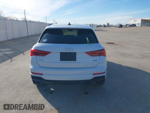 2022 Audi Q3 S line Premium with VIN WA1DECF39N1072980, listed as a IAAI auction lot 41407117 with 19,397 mi miles and . Bid and sale history available at DreamBid. Image 16.