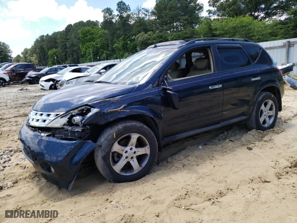 2005 Nissan Murano SL with VIN JN8AZ08W35W426860, listed as a Copart auction lot 56135664 with 0 mi miles and Salvage Title. Bid and sale history available at carsss.com. Image 1.