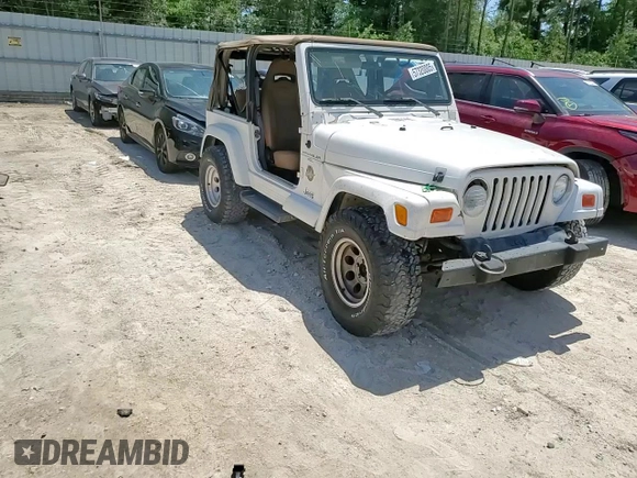 2001 Jeep Wrangler Sahara with VIN 1J4FA59S81P321490, listed as a Copart auction lot 57320005 with 180,959 mi miles and Salvage title. Bid and sale history available at DreamBid. Image 13.