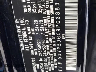 2023 Kia Telluride SX Prestige X-Line with VIN 5XYP5DGC9PG388311, listed as a Copart auction lot 85730444 with 18,391 mi miles and Salvage title. Bid and sale history available at DreamBid. Image 13.