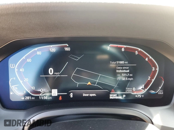 2022 BMW 3 Series 330i with VIN 3MW5R1J07N8C51155, listed as a Copart auction lot 49237135 with 51,985 mi miles and Salvage Title. Bid and sale history available at carsss.com. Image 9.