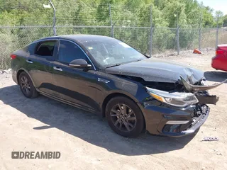 2019 Kia Optima LX with VIN 5XXGT4L3XKG367735, listed as a IAAI auction lot 42277688 with 105,499 mi miles and . Bid and sale history available at DreamBid. Image 1.