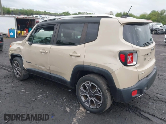 2015 Jeep Renegade Limited with VIN ZACCJBDT0FPB55402, listed as a IAAI auction lot 42351032 with 105,059 mi miles and . Bid and sale history available at DreamBid. Image 3.