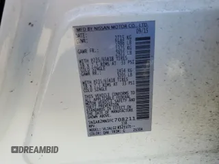 2015 Nissan Pathfinder S with VIN 5N1AR2MN3FC708211, listed as a Copart auction lot 55421345 with 159,217 mi miles and Salvage title. Bid and sale history available at DreamBid. Image 13.