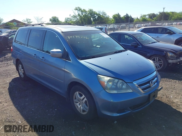 2007 Honda Odyssey EX-L with VIN 5FNRL38707B051950, listed as a IAAI auction lot 42175286 with 125,818 mi miles. Bid and sale history available at carsss.com. Image 1.