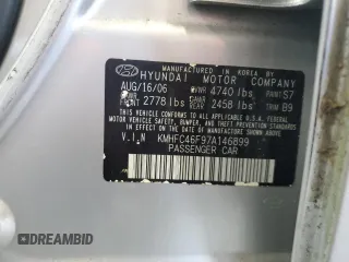 2007 Hyundai Azera SE with VIN KMHFC46F97A146899, listed as a Copart auction lot 62515625 with 122,888 mi miles and Clean title. Bid and sale history available at DreamBid. Image 12.