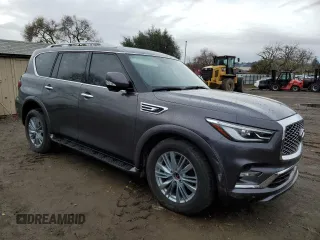 2024 Infiniti QX80 LUXE with VIN JN8AZ2AE8R9329087, listed as a Copart auction lot 85298884 with 18,635 mi miles and Non Repairable. Bid and sale history available at carsss.com. Image 4.