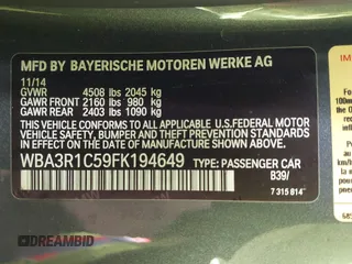 2015 BMW 4 Series 435i with VIN WBA3R1C59FK194649, listed as a IAAI auction lot 41565414 with 123,702 mi miles and . Bid and sale history available at DreamBid. Image 9.