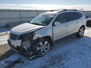 2015 Chevrolet Traverse LTZ with VIN 1GNKVJKD0FJ270355, listed as a Copart auction lot 46462145 with 146,990 mi miles and Salvage Title. Bid and sale history available at DreamBid. Image 1.