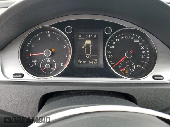 2013 Volkswagen CC R-Line with VIN WVWBP7AN5DE564646, listed as a Copart auction lot 73240774 with 53,337 mi miles and Salvage Title. Bid and sale history available at DreamBid. Image 9.