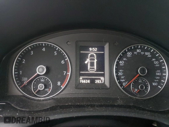 2013 Volkswagen Eos Lux with VIN WVWFW8AH3DV005858, listed as a Copart auction lot 51748545 with 76,624 mi miles and Salvage Title. Bid and sale history available at DreamBid. Image 9.