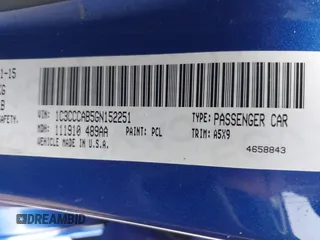 2016 Chrysler 200 Limited with VIN 1C3CCCAB5GN152251, listed as a IAAI auction lot 41941570 with 108,970 mi miles. Bid and sale history available at carsss.com. Image 9.