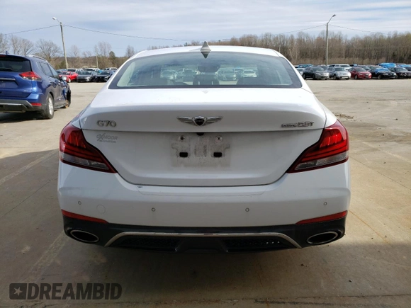 2019 Genesis G70 3.3T Advanced with VIN KMTG74LE1KU030470, listed as a Copart auction lot 50328775 with 27,312 mi miles and Salvage Title. Bid and sale history available at carsss.com. Image 6.
